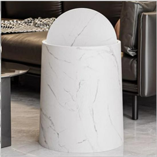 High-Capacity Marble Pattern Flip-Top Trash Can for Kitchen, Living Room, or Bathroom - 2024 Edition