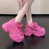 Women High Platform Sneakers Thick Sole Vulcanized Trainers Chunky Sports Shoes 8.5CM Heel Ladies Casual Zapatillas
