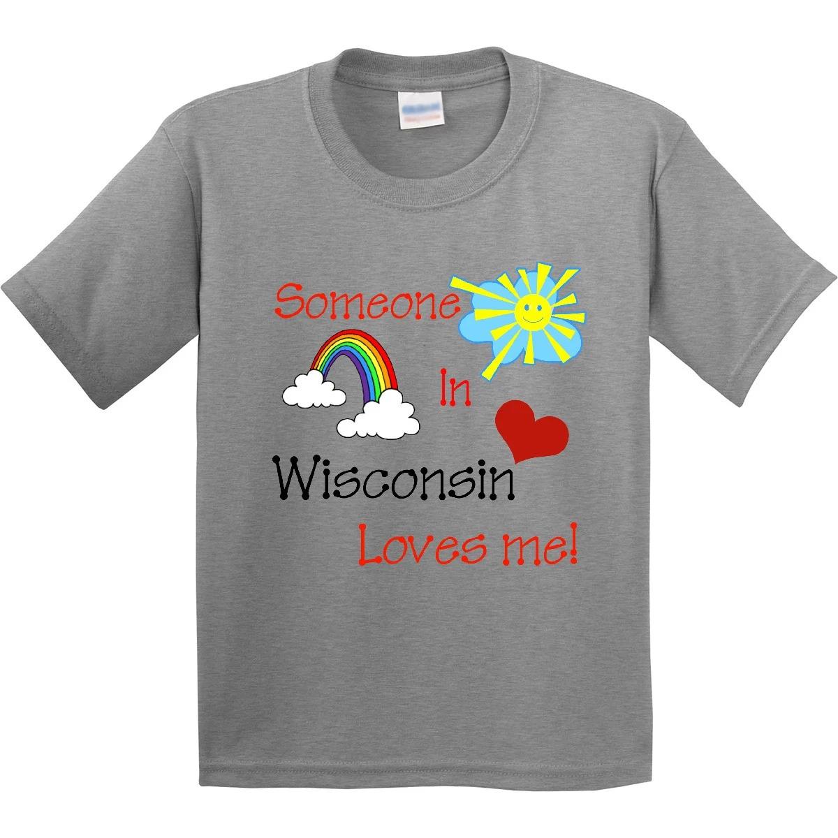 Inktastic Someone In Wisconsin Loves Me! Youth T-Shirt State Love Sunshine Sun 130