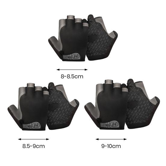 1 Pair Sports Cycling Bike Gloves Padded Half Finger Bicycle Gloves with Fastener Tape