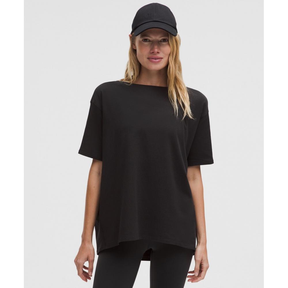 Lullulemon Back In Action Cotton T-Shirt Blk
