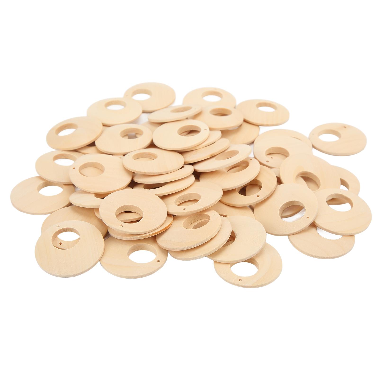 

50 шт. Деревянные заготовки для серег Полые круглые Сделай сам Изготовление Легкое окрашивание Износостойкие Легкие Ювелирные изделия