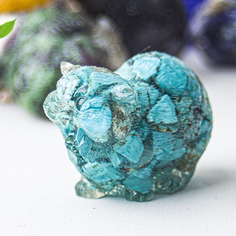 Crystal Resin Animal Decor With Agate Stones For Home Office Desk Art Gift For Friends