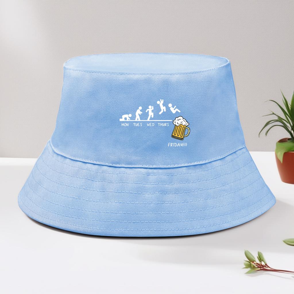 Friday With Beer Bucket Hat Solid Color Sun Hat Soft Summer Autumn Hat Foldable Bucket Hats Perfect For Hiking Beach Hat