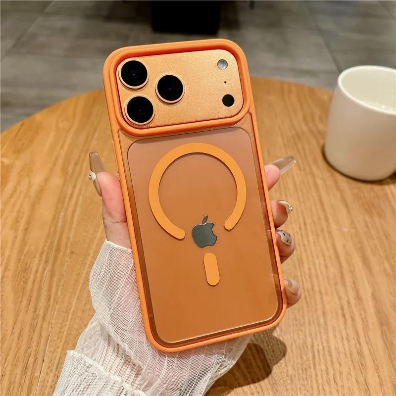 For Magsafe Magnetic Wireless Charging Case For 17 16 15 14 13 12 11 Pro Max Mini Plus Air Color Matte Bumper Clear Cover