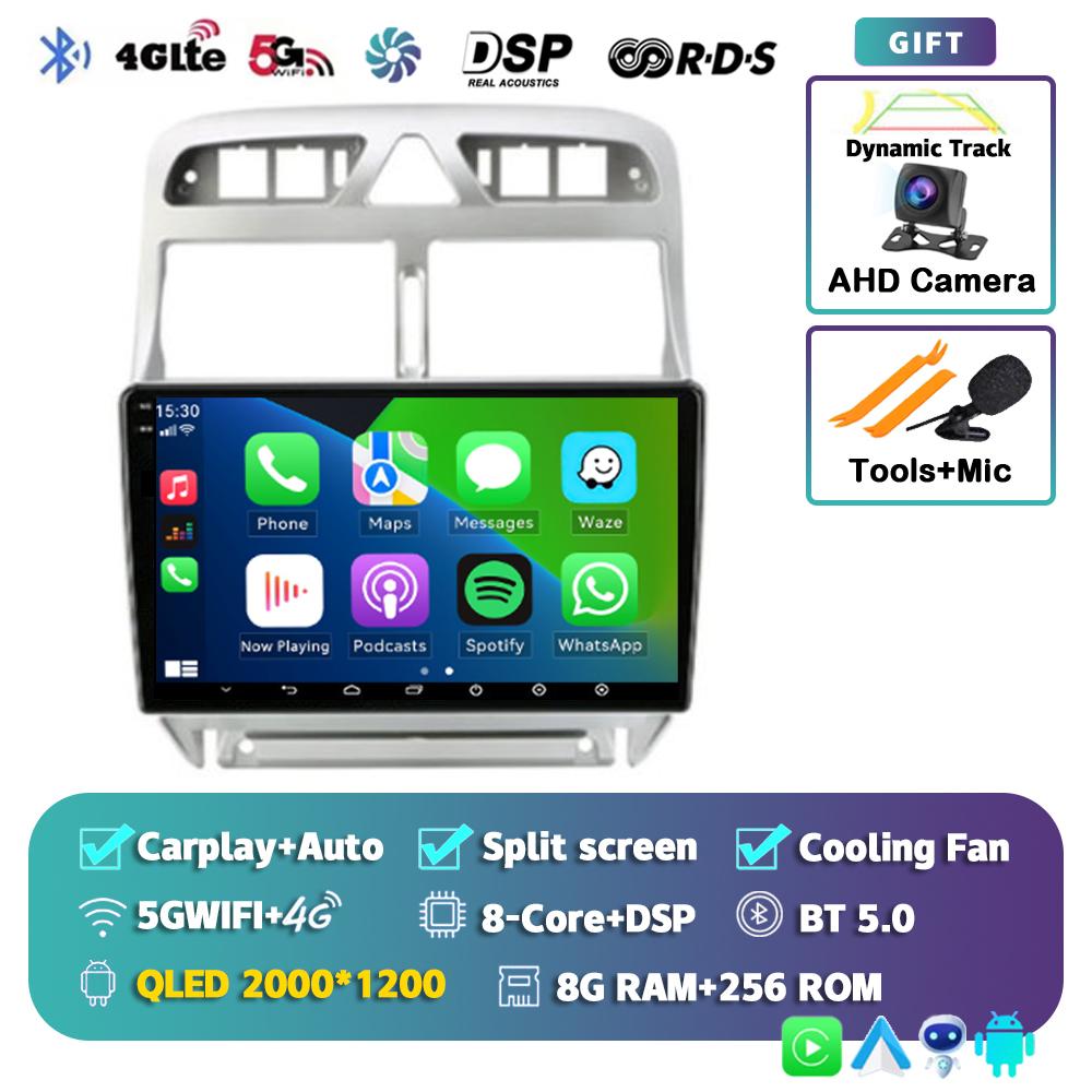 Android 14 Carplay Auto 4G+WIFI 2din Car Radio For Peugeot 307 2002-2013 Multimedia Video Player GPS Navigation Head Unit Stereo