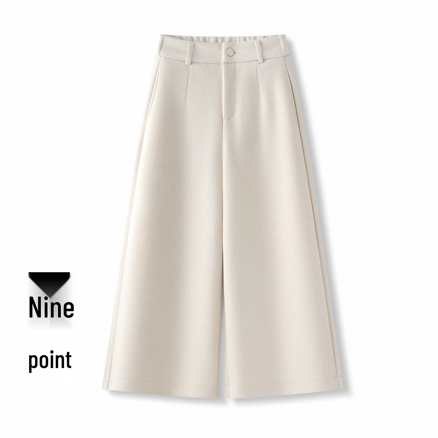 

Women s High-Waisted Wide-Leg Velvet Pants, Autumn/Winter, Petite Nine-Tenths Length, Casual Straight-Leg Style L /28 [105-115 lbs]
