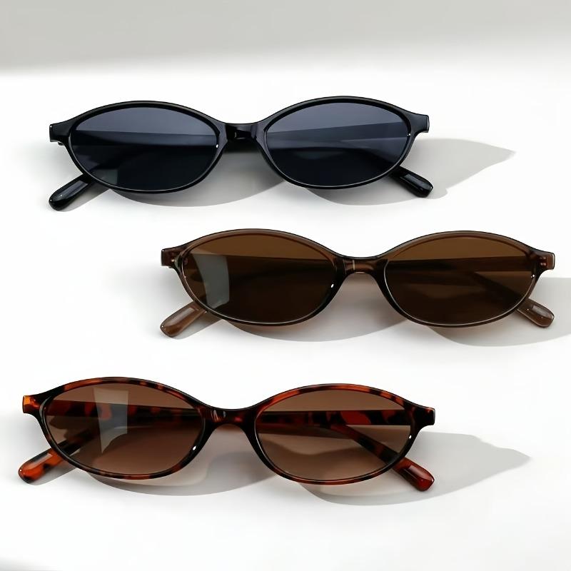 3pcs Vintage Oval Frame Glasses Suitable for Both Men And Women Casual And Versatile Perfect for Parties an Ideal Gift Choice