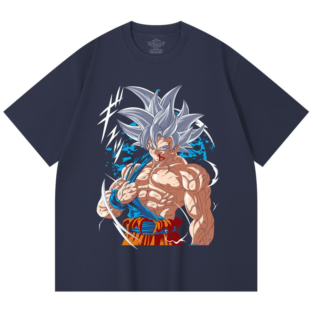 230 Gsm 100% Cotton Dragon Ball V47 Goku Ultra Instinct Print Unisex Heavy Cotton T Shirt