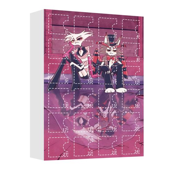 Hazbin Hotel Advent Calendar 24 Day Christmas Countdown Box with Unique Window Design Multifunctional Holiday Decoration for Kids Rooms Houses Cars