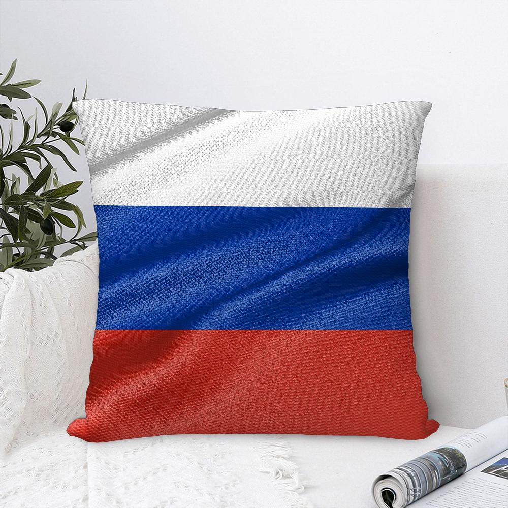 Russia Flag Print Pillow Case Sofa Decorative Home Double-sided Print Plush Square Throw Pillow Covers Cushion Decor Cover