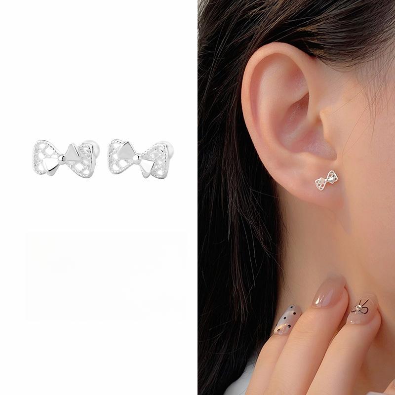 Zaawansowane Kolczyki Kokardki i Śruby dla Kobiet Niszowy Design Nowe Wszechstronne Kolczyki