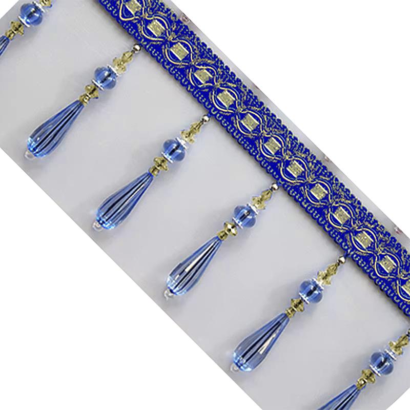 1M Gardinkvastar Kristallpärlats Spetsfrans DIY Gardinsömnad Trim Kvastkant Band Kläddekorationstillbehör Ny