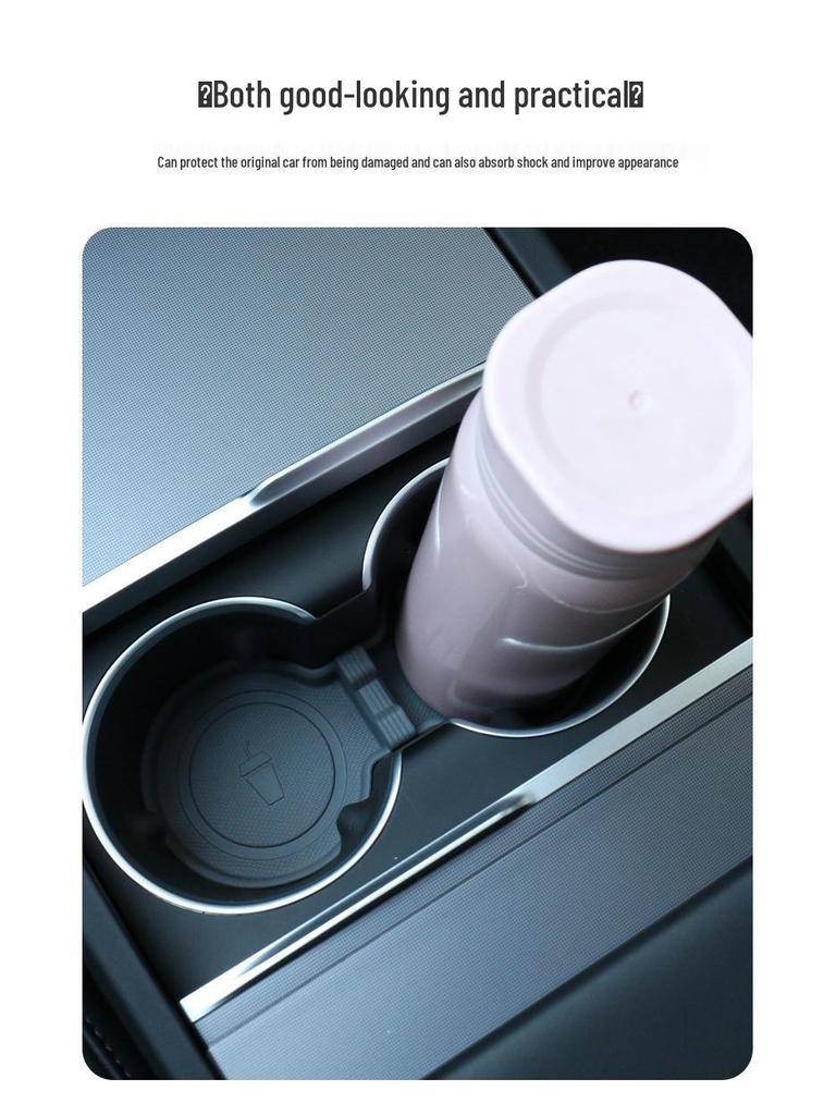 Rutschfeste Silikon-Becherhalter-Matte für das Interieur des Tesla Model 3/Y
