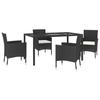 VidaXL Ensemble à manger de jardin coussins 5pcs Noir Résine tressée, ensemble à manger, ensemble à manger d'extérieur, 3187318