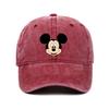 Retro Washed Mickey Mouse Print Baseball Cap Men Women Vintage Kpop Snapback Cap Adjustable Breathable Trucker Hat Sunscreen Hat