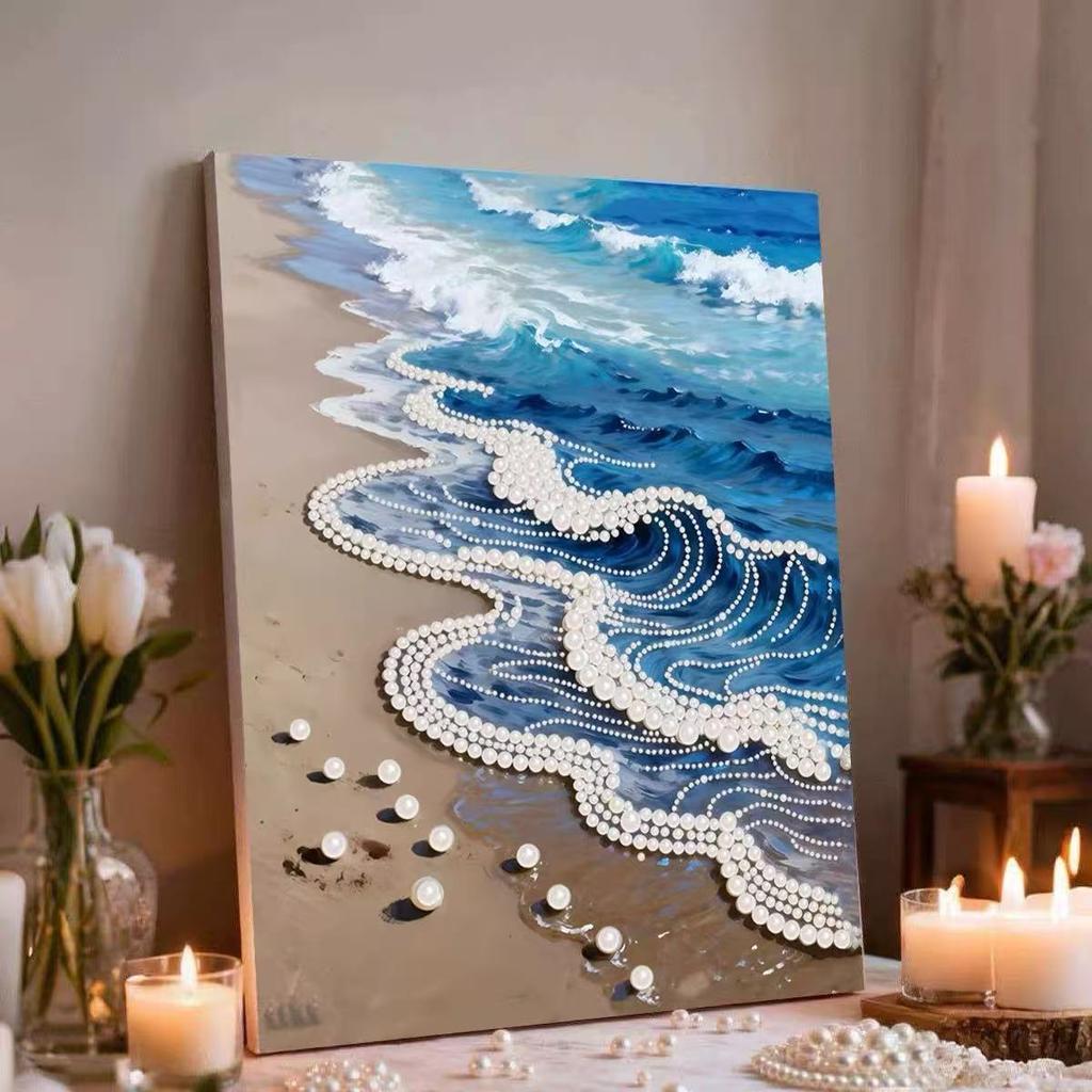 Decorative Painting Material Package, Handmade Diy National Style Ornament, Year Of The Horse Pearl Painting With Photo Frame, Living Room Entrance