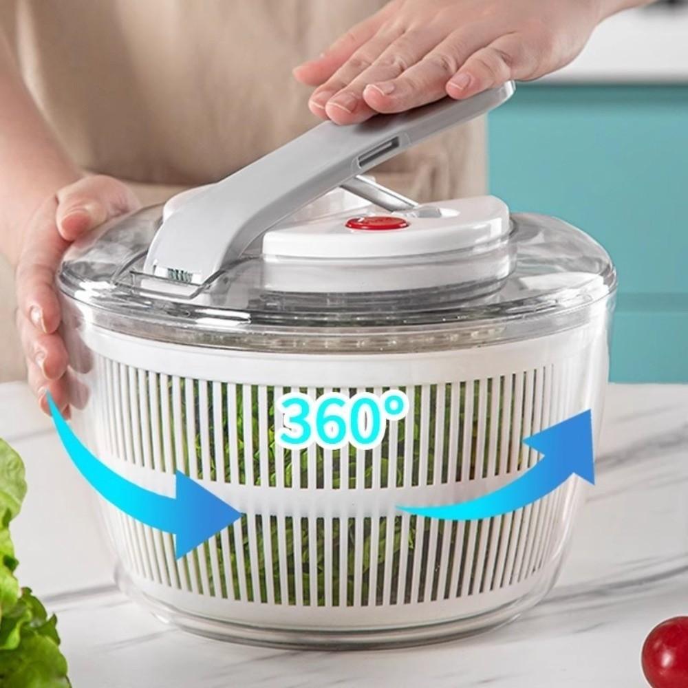 Press-type Vegetable Salad Spinner Quick Spin Salad Dryer Mixer Fruits Drain Basket  Fruit Washing