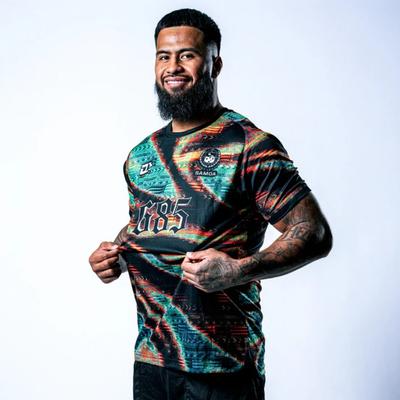 Samoa Tonga Férfi Rögbi Meccsmez Rövid ujjú Sportmez Samoa Rögbi Meccsmez 3D Nyomtatott Légáteresztő és Kényelmes