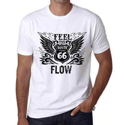 Tee Shirt Homme Vintage Graphic T Shirt Feel The Flow Blanc