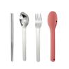 3Pcs/Set 3 In 1 Travel Portable Cutlery Set 304 Stainless Steel Chopsticks Fork Spoon Student Dinnerware Sets Kitchen Tableware
