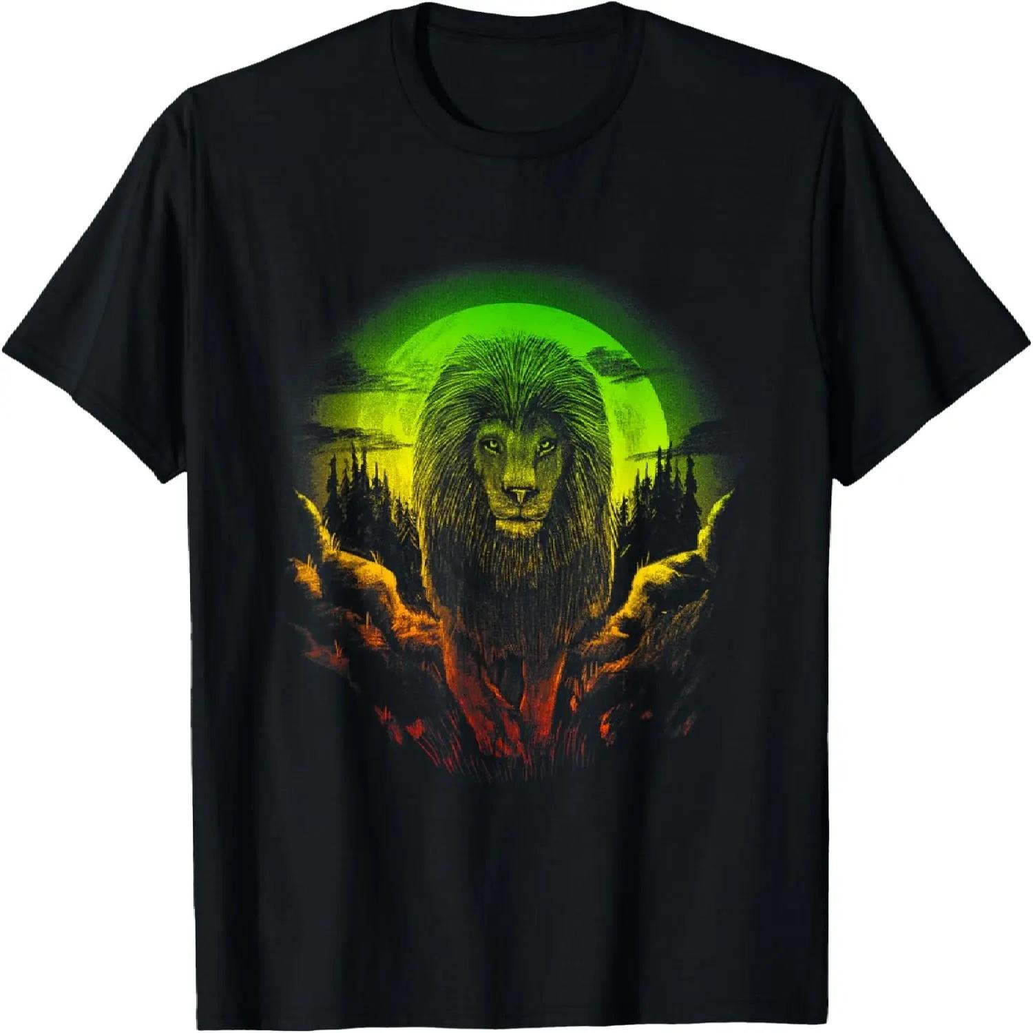 Rasta Reggae Lion Of Judah Jamaican Pride Rastafarian Lion T-Shirt S