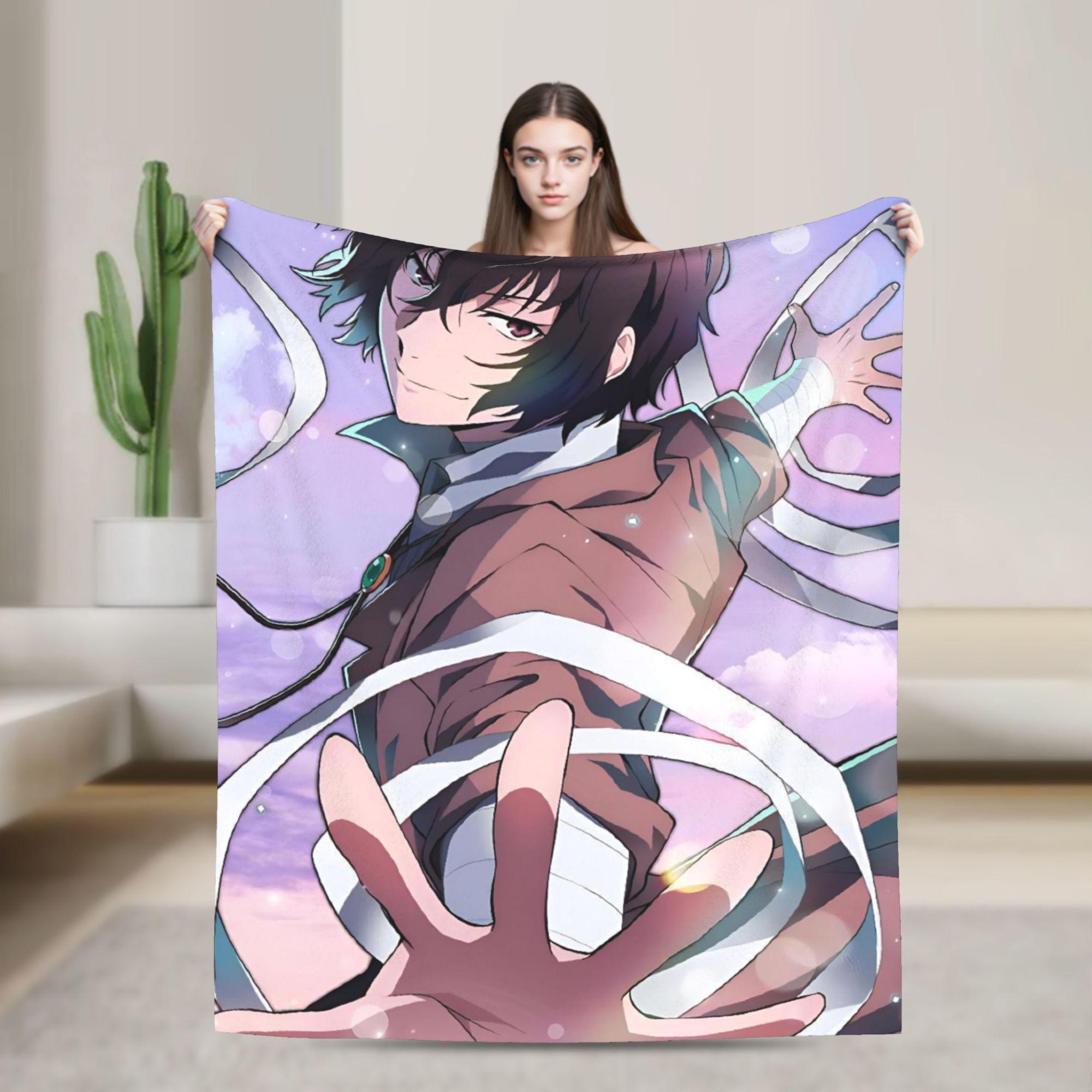 

Dazai Bungo Stray Dogs Blankets Velvet Spring Autumn Breathable Ultra-Soft Throw Blanket for Bed Travel Bedding Throws 75x90cm