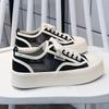 High On Platform Lace Up Low Round Toe Black Mesh Breathable Canvas Female Footwear Women's Shoes Daily Routine Y2k Fashion 2025