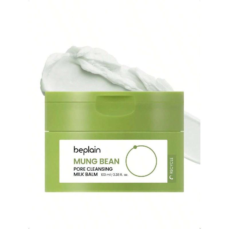 Beplain Mung Bean Pore Cleansing Milk Balm 100ml | Fragrance-Free | Korean Makeup Remover | Non-Greasy Sorbet Texture