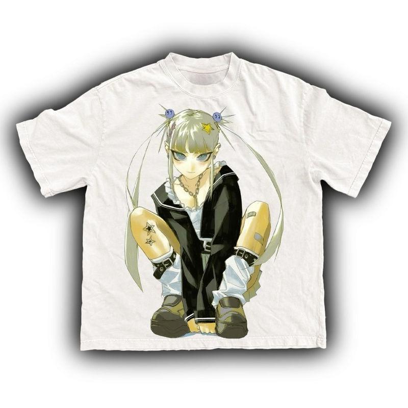 

Harajuku Girl Graphic Japanese Y2k Women S T-Shirt Youthful Popularity Vibrant Daily Short Sleeves Casual Style Kpop Vintage 4XL