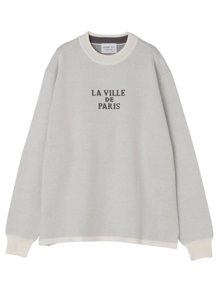 Ships Colors Creamy Logo Crew Neck Knit, Machine Washable, 216060008, Off-White, X-Large