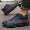 Men's Ankle Boots Casual Retro Leather Shoes Comfort Lace-up N-slip 2026 New Arrival Lightweight Soft Sole Breath Work Shoes