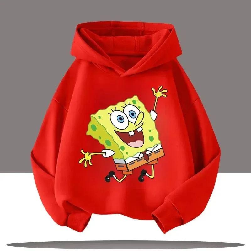 Boys Girls Hoodie Pullover Cartoon SpongeBob Children Hoodie Teen Spring Autumn New Style 4 To14 Y
