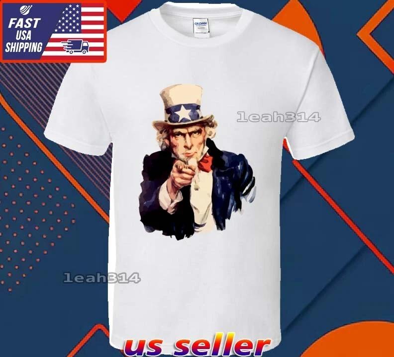 New Shirt Uncle Sam I Want You Logo T-Shirt Funny American Unisex Size S-5XL XL