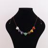 Natural Crystal Necklace Colorful Love Crystal Hand-Woven Necklace Bracelet Peach Heart Pendant N739