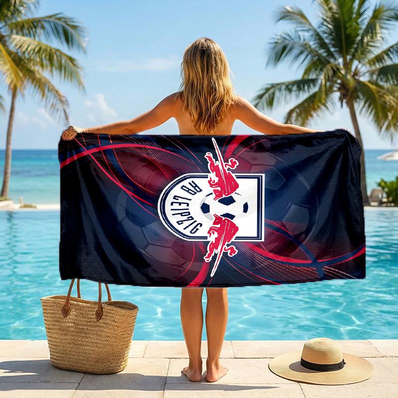 RB Leipzig Asciugamano da Spiaggia Calcio Microfibra Morbida Asciugamano Estivo Asciugatura Rapida Assorbente per Spiaggia Piscina Viaggio