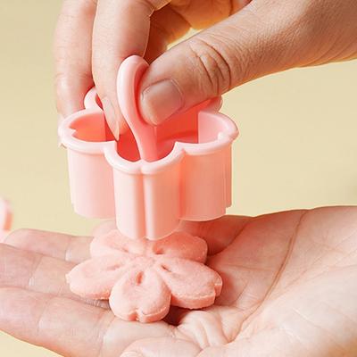 5pcs/set Cookie Cutter Sakura Mold Stamp Biscuit Pink Fondant Baking Tool Accessories Kitchen Tools