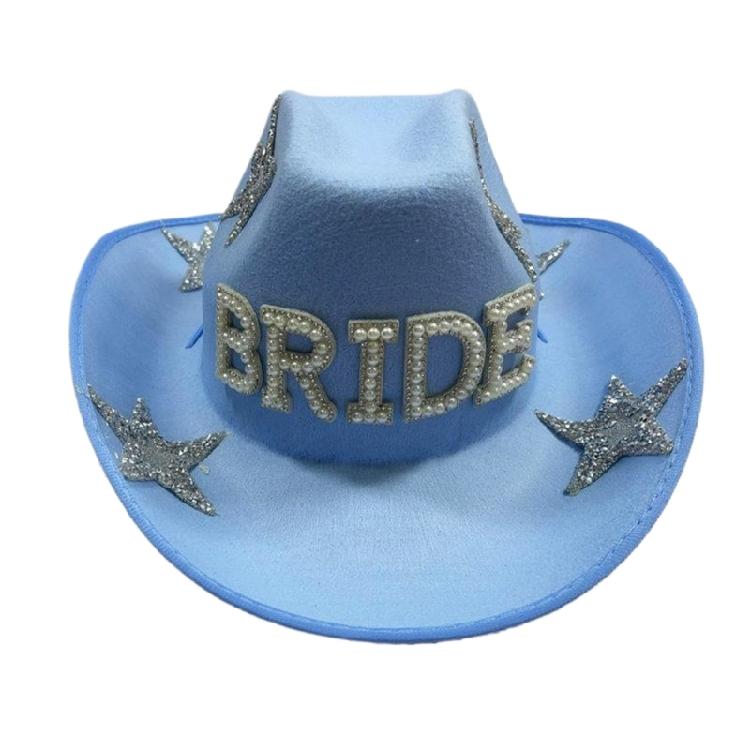 

Bridal Panama Hat Blue Encrusted Rhinestones for Wedding Women Bride Hat Sparkling Rhinestones Bride Caps 1 синій