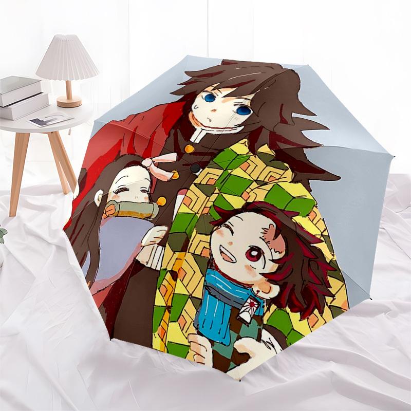 1pc Outdoor Umbrella with Anime Characters, Automatic Opening/Closing, Portable 3-Fold Design, 8-Bone Iron Frame - Perfect for Fans, Travel, Dail