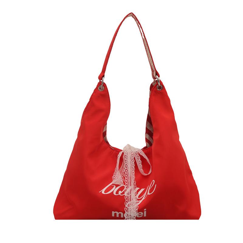 Korean Ins Striped Canvas Tote Bag Women's 2025 New Large-capacity Shoulder Underarm Bag Commuter Handbag