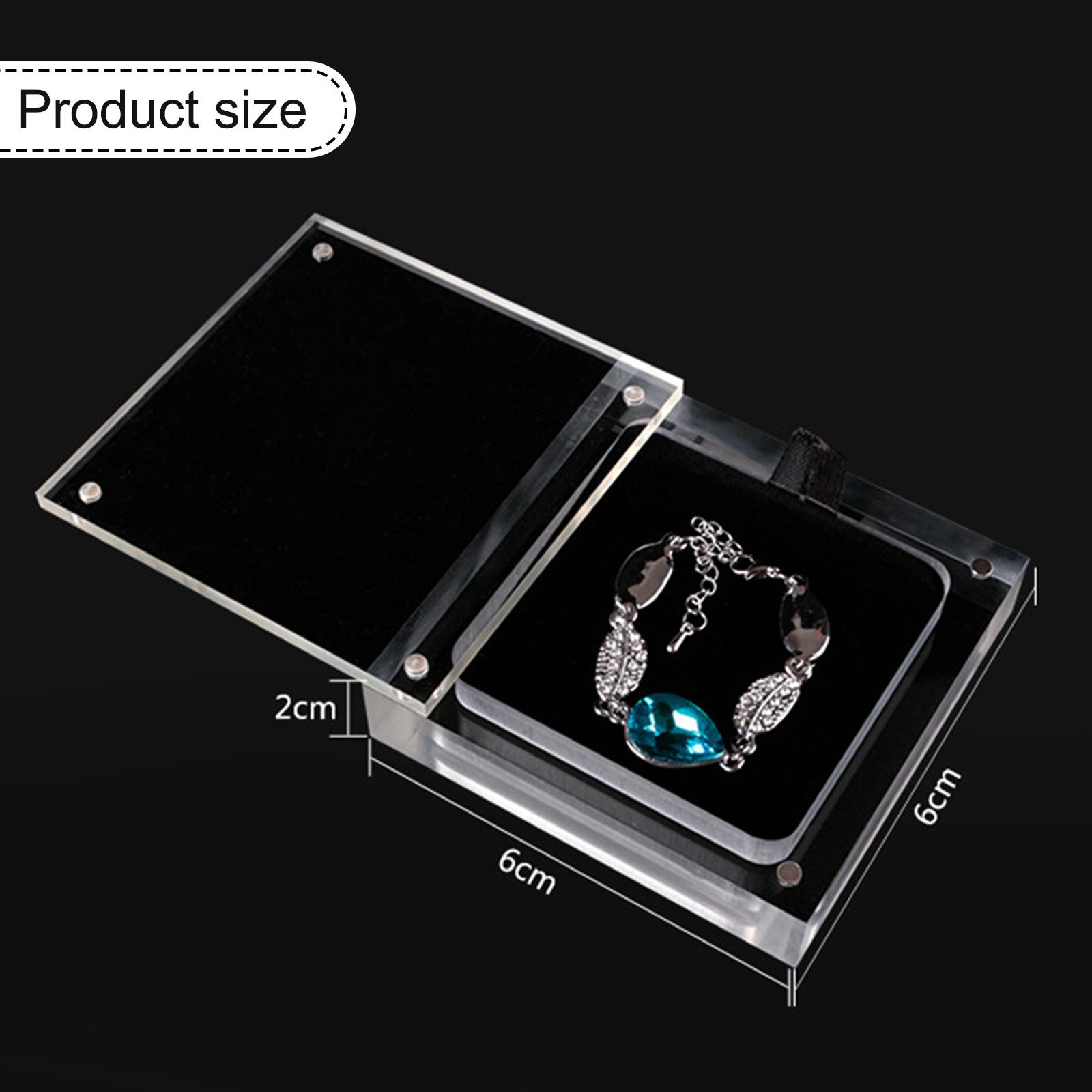 Шкатулка для драгоценностей Витрина для ювелирных изделий Стильный Универсальный Кейс для хранения Пластик 1 шт. Акриловая подставка-витрина Подставка-витрина для алмазов 6x6cm