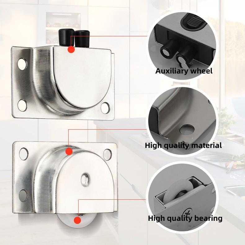 

1 пара роликов для дверей из нержавеющей стали, раздвижные бесшумные дверные колеса, мебельные ролики для подвесных шкафов, бегунки для фурнитуры для гардероба