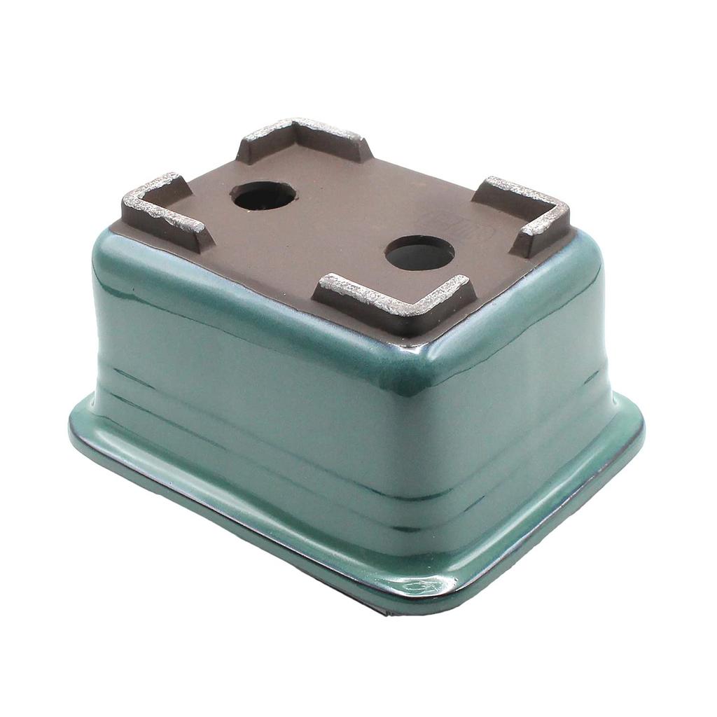 Umekichi Bonsai 6 Bonsai Mittelband Oribe Seto Tief Ungefähr Verschiedene Mittlere Größe Zubehör, Nein. Topf, Nade-Kaku Tief, Grün, Glasur, Ware,