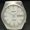 GEBRAUCHTE VINTAGE SEIKO 5 AUTO 6309A JAPAN HERREN TAG/DATUM SILBERUHR 588c-a313918-9