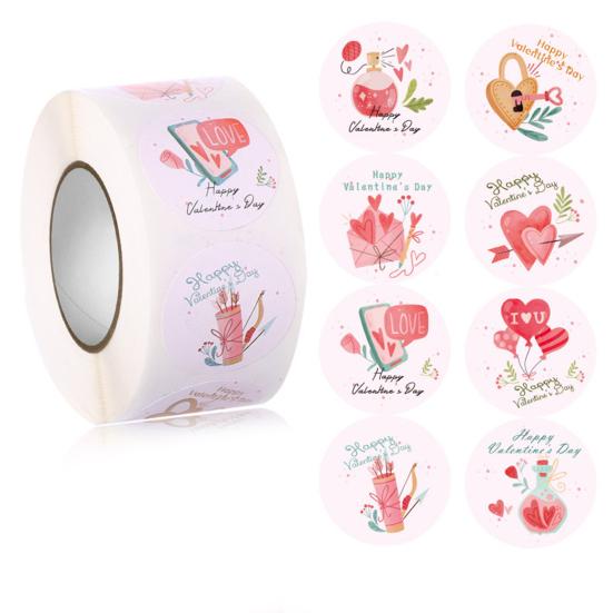 1 Roll Practical Label Charming Heart Tag Bright Color Shape Gift Packaging Label Tag