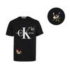 Calvin Klein Minimalist Series Chinese Style Letter Print Logo Pattern Round Neck Loose Hoodie Short Sleeve T-Shirt Unisex Tops 35H6422401(TEAM702-B2)
