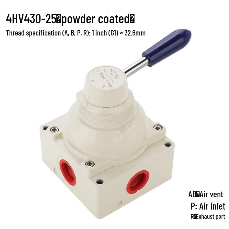 HV-02 Hand-Operated Pneumatic Valve: Three-Position Four-Way Switch, Manual Control with Cylinder Reversal.