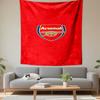 Arsenal Football Club Cannon Crest Wall Tapestry Solid Red Background Soccer Fan Decor for Bedroom Man Cave Bar Gift