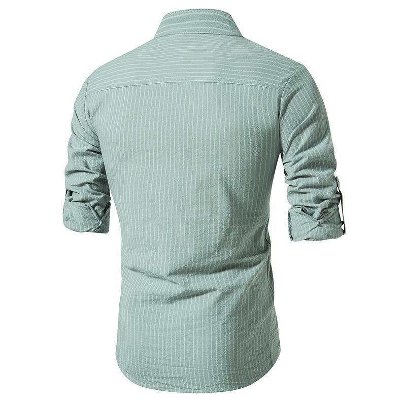 New Spring Men's Fashion Printed Long Sleeve Shirt Casual Versatile Daily Wear Top