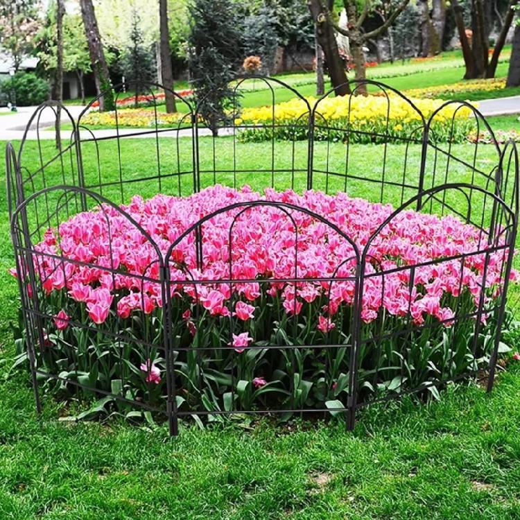 10Pcs Decorative Garden Fence Border 13x24Inch Iron Wire Panel Border Fencing Animal Barrier for Outdoor Yard and Patio